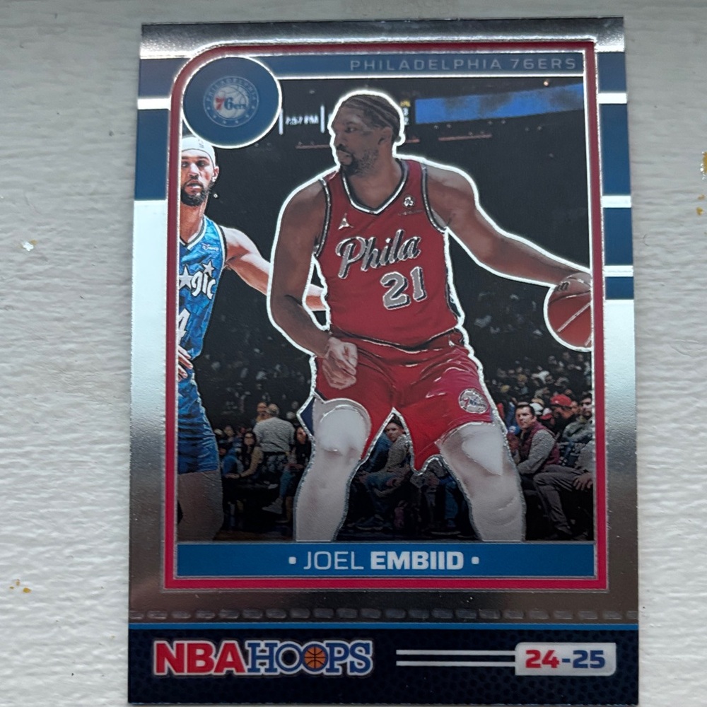Panini NBA Hoops Philadelphia 76ers Trading Card - Red and Blue